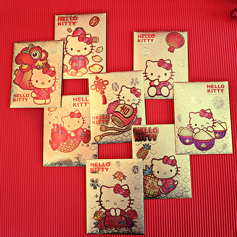 2022 New Year Genuine Kitty Red Envelope Red Envelope Creative Gold Foil Cute Children Cartoon Red Envelope Bag