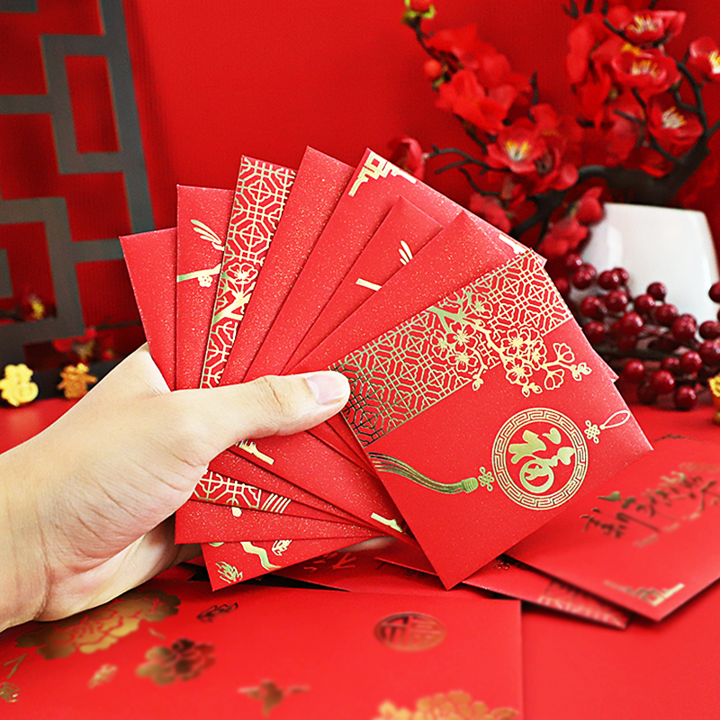 Custom-made creative red envelope bag New Year's Spring Festival blessing is a red envelope 2022 new year-pressing bag bronzing.