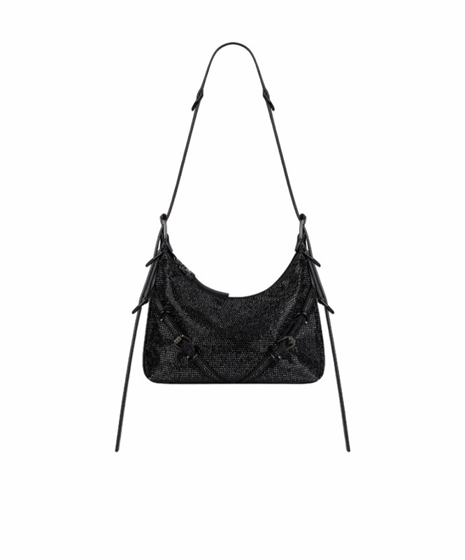 Givenchy Women's Black Voyou Mini Rhinestone Calfskin Shoulder Tote Bag