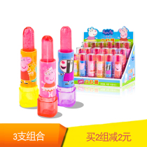 Piggy Peppa Lipstick 3 Fruit Flavored Candy Lipstick Sugar Kids Creative Snacks