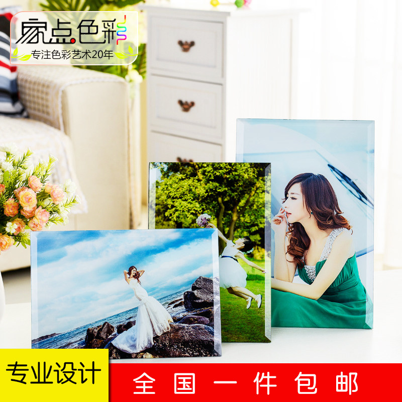 Photo Studio Ice Sculpture Crystal Table Washing Photos Made into Photo Frames Custom Decoration Wedding Photos Making Photo Frames Hanging on the Wall