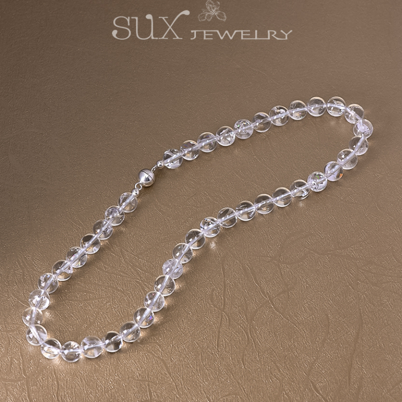 [Yingwan Jewelry] All Vientiane Update 2 10mm Rimia White Crystal Necklace for Women Light Luxury Women's Model