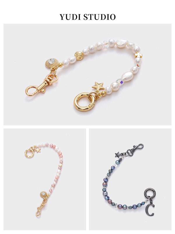 Suitable for Huawei and Apple Natural Pearl Hand Chain, Hanging Chain, Phone Case, Hand Chain, Universal Women's Crystal Elegant Chain Suitable for Huawei and Apple Natural Pearl Hand Chain, Hanging Chain, Phone Case, Hand Chain, Universal Women's Crystal Elegant Chain