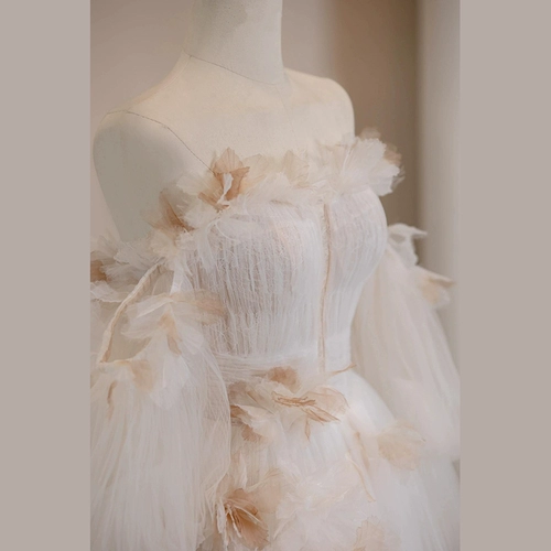 Летнее свадебное платье для принцессы, открытые плечи, французский стиль, премиум класс