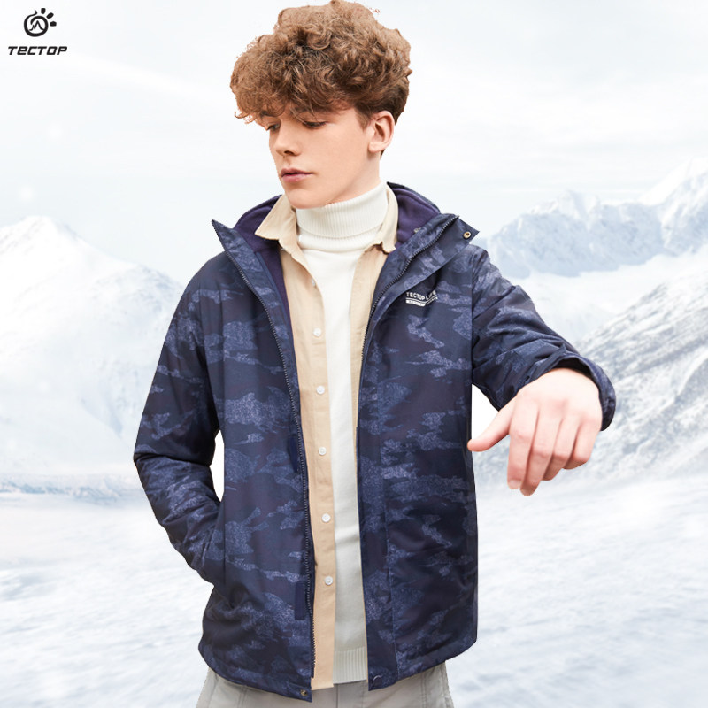TECTOP probe autumn and winter three-in-one cold-proof warm stormtrooper men catch velvet inner bile wind-proof water jacket man