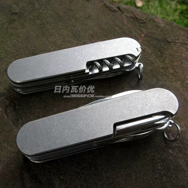 DIY Titanium Patch Stone Wash For 91mm Swiss Army Knife Kim loại Xử lý EDC Ti Shank Old Cross