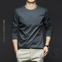 Luxurious Quality ~ Spring Autumn Season Pure Cotton Men Long Sleeve T-Shirt Manicure Tucché Fashion Trends Pure Color 100 Hitch Undershirt