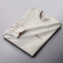 Fashion light extravagant splicing necropolis for men and women in Korean version of spring and autumn season new casual mens round collar needlework sweater