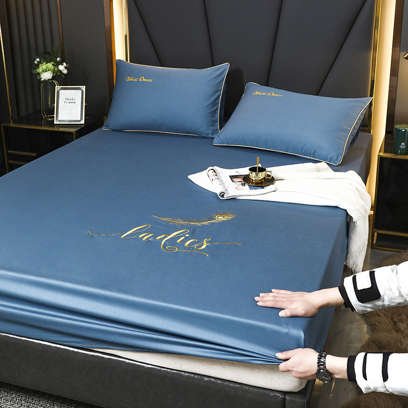 Pure cotton single bed warm three-piece bed cover summer mattress thickening plus anti-slip simmer protective cover