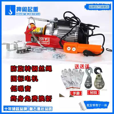 Micro electric crane 220V decoration lifting hoist household construction small crane 1 ton crane
