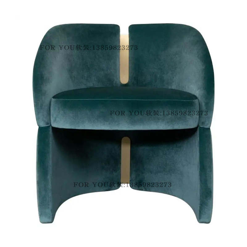 Light Luxury Design Fabric Negotiation Chair Modern Model Room Dining Chair Sofa Chair Nordic Hotel Club Single Leisure Chair