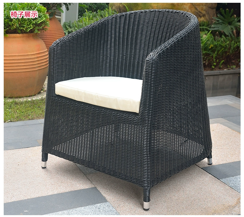 Ghế wicker ba mảnh ban công bàn cà phê nhỏ ngoài trời ngoài trời sân giải trí sân thượng ban công bàn ghế hiện đại nhỏ gọn