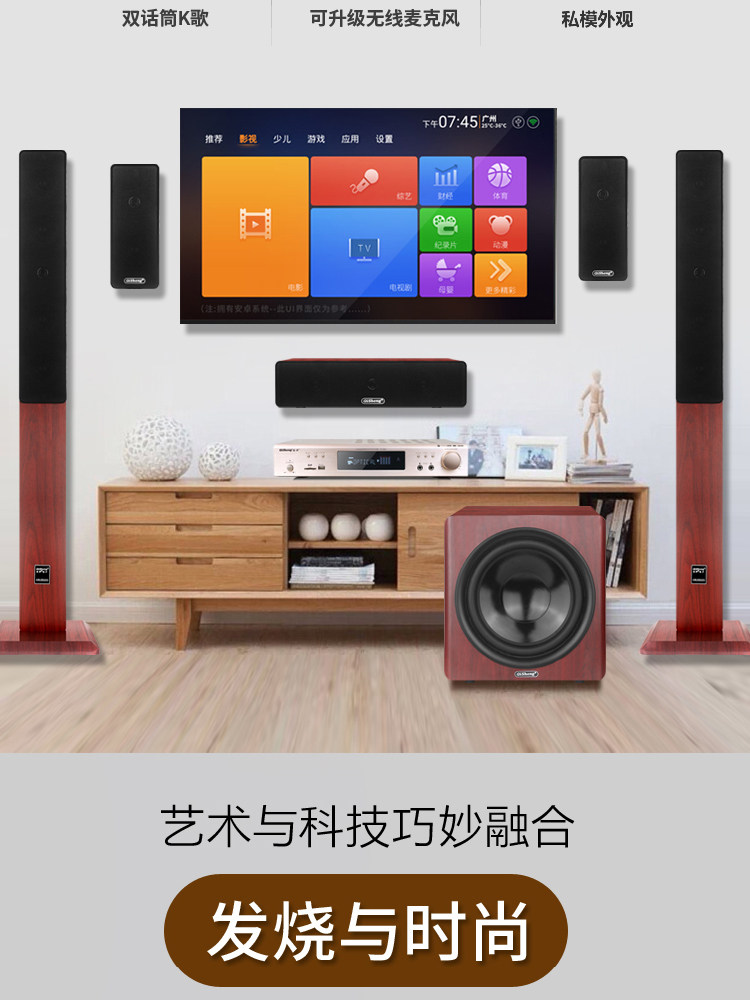 Qisheng Q20 Home Theater Amplifier 5.1 Tv Projection Audio Karaoke Equipment Subwoofer Set