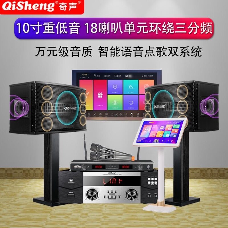 Qisheng K18 Home Ktv Audio Set 10inch Three-Way 18-Inch Unit Conference Living Room Tv Karaoke Machine Combination