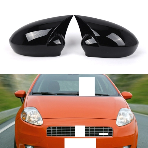 Подходит для Fiat PUNTO 2005-18 гг. Зеркало заднего вида с роговым корпусом, модифицированный глянцевый черный корпус зеркала заднего вида, клейкая версия