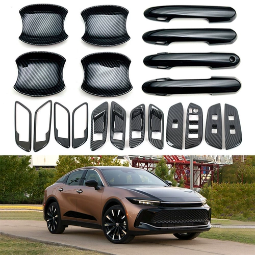 Подходит для 23 ручек Toyota Crown, дверных ручек, дверных чаш с рисунком из углеродного волокна, подлокотников, украшений руля.