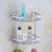 Double shelf bathroom basket space aluminum toilet corner frame bathroom basket shelf