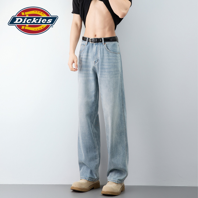 Dickies Summer Thin Tencel Straight-Leg Jeans for Men 2026 New Style Loose Wide-Leg Long Pants