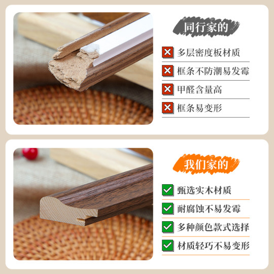 Solid Wood Small Photo Frame Display Stand Empty Frame 8inch 10inch Simple Handmade DIY Photo Printing to Make Small Ornaments Desktop 6-Inch 7