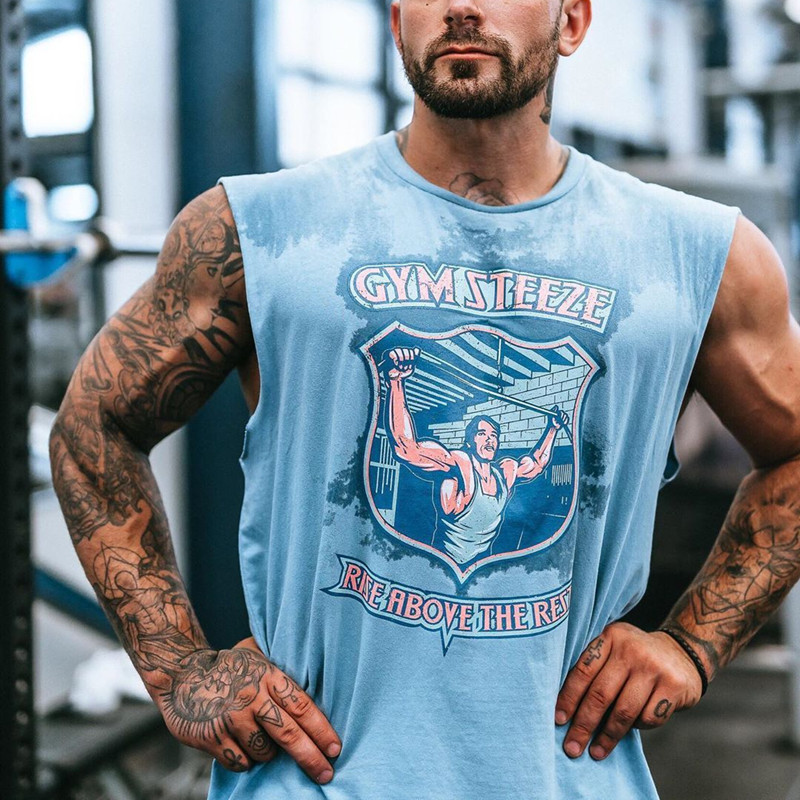 Muscle shirt brother fitness training sleeveless T-shirt men's sports vest vest cotton shirt slim trainer clothes T-shirt