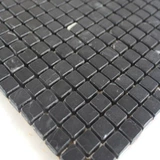 Черная нескользящая мраморная антикварная мозаика на стену