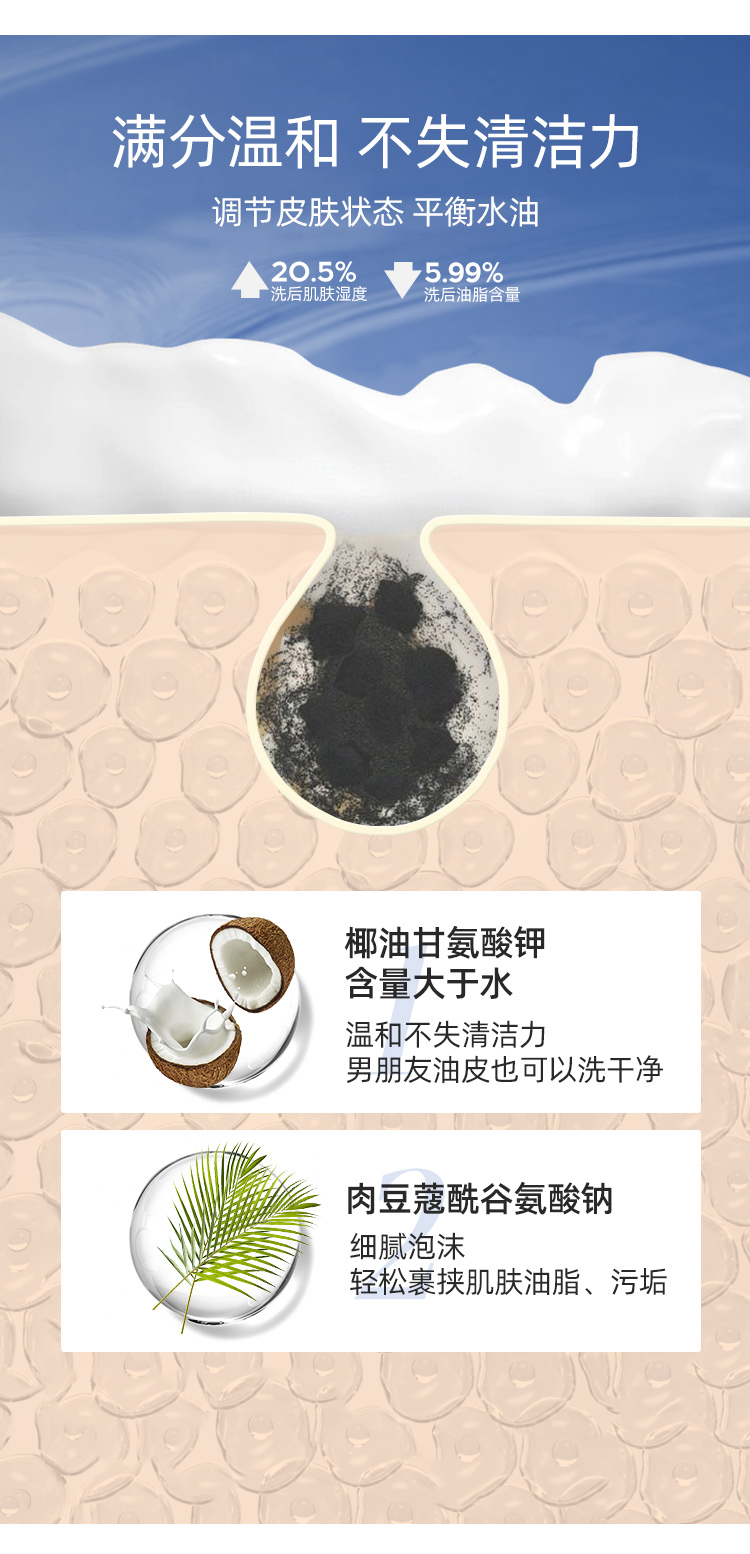 Henuo Amino Acid Probiotic Sữa rửa mặt làm sạch sâu cho da nhạy cảm Loại bỏ mụn nhẹ nhàng và kiểm soát dầu Nữ sinh la roche posay sữa rửa mặt