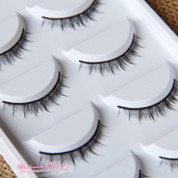 Trang điểm nude siêu nhiên mới qua lông mi giả mài tay thực tế đoạn ngắn lông mi trên cuống cứng C1 mi giả gân trong