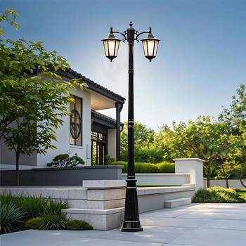Community Street Lights, Household Outdoor Waterproof Landscape Lights, Garden Villa Double-Headed Led Road Lights, European-Style Courtyard Lights 3m