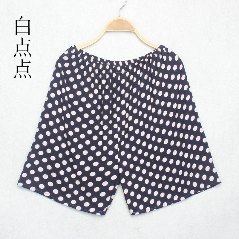 Quần đùi cotton lụa mùa hè phụ nữ rộng rãi quần dài cotton mặc nhà cộng với chất béo kích thước lớn đồ ngủ cotton lụa rayon - Quần tây