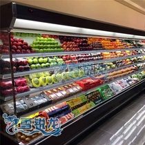 Vegetable and fruit air curtain cabinet barbecue string fresh-keeping Cabinet vertical commercial beverage dairy refrigeration display right angle cabinet