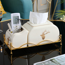 Paper towel box minimalist modern tea table Decorative Pendulum ceramic paper crammy American home table crammy crammy with light lavish