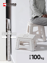 Japan Tianma home folding stool outdoor portable small stool bench childrens low stool plastic chair shoe stool