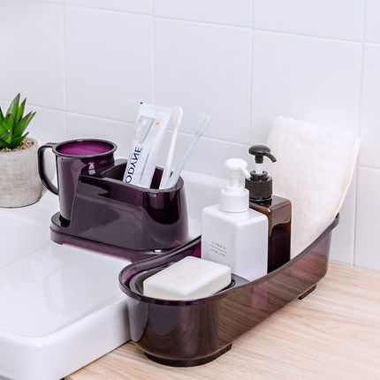 Qingkura Nakagawa Home Wash Cup Suit Lovers Bathroom Multifunction Containing Box Drain Soap Shelf