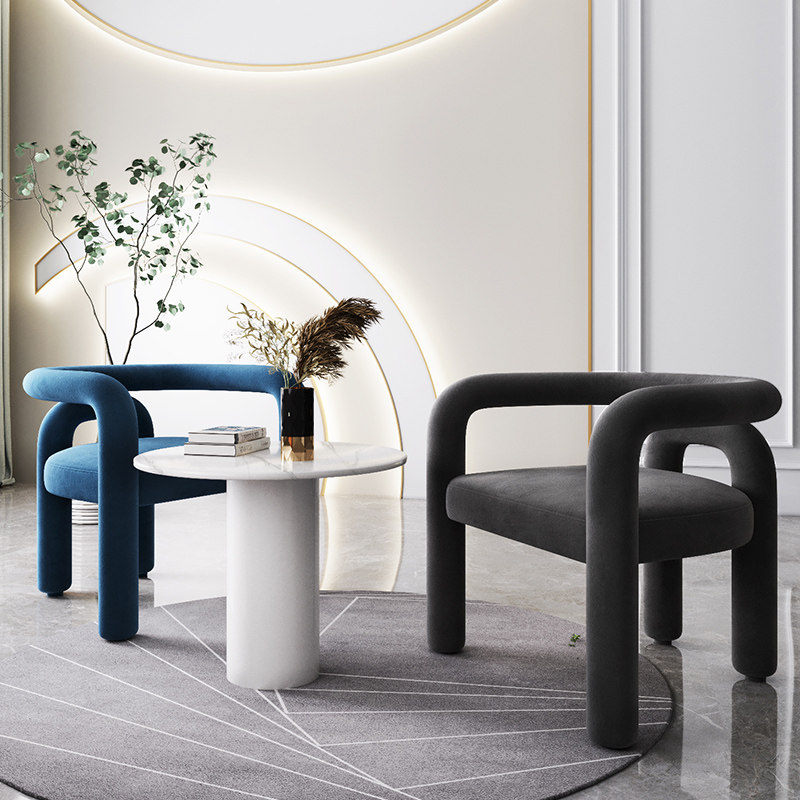 Home modern designer leisure creative simple personality special-shaped elbow chair living room model room single sofa chair