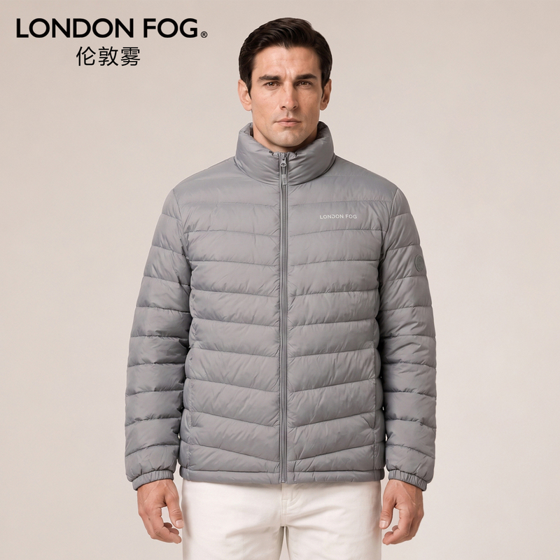 London Fog Men's Hoodless Stand Collar Lightweight down Jacket Autumn and Winter Fashion Casual Jacket Dlwwjm26A804