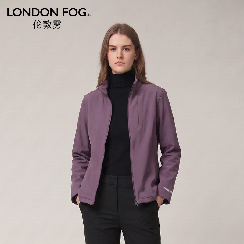 London Fog Women's Autumn Casual Fit Windproof Jacket Solid Color Versatile Sporty Coat Dlwwyw26A607