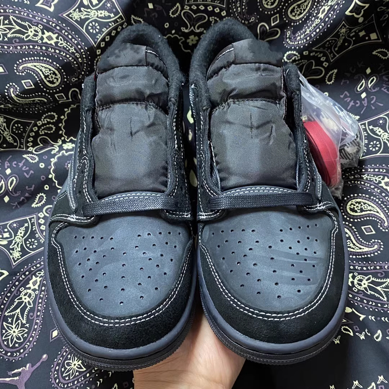 Travis Scott 4.0 Black Warrior Men's and Women's Low-Top Sneakers Black Casual Sports Shoes Dm7866-001