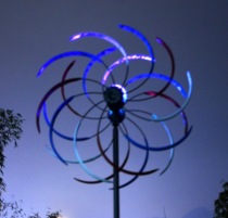 Scenic area hotel farm base seaside villa outdoor landscaping rotating solar light luminous iron oversized windmill