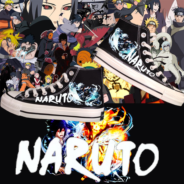 Naruto co-branded shoes aj high-top canvas shoes men's Sasuke oil Orochimaru Didara peripheral sports shoes sneakers