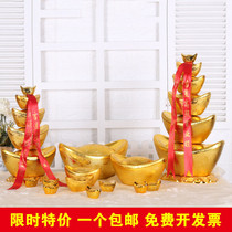 Festival New Year decorations Ornaments ornaments plastic gold gold treasure big ingot decorative cans Spring Festival