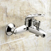 Nine-pastoral bathroom full copper shower bath hot and cold tap shower head hot and cold concealed water mixing valve