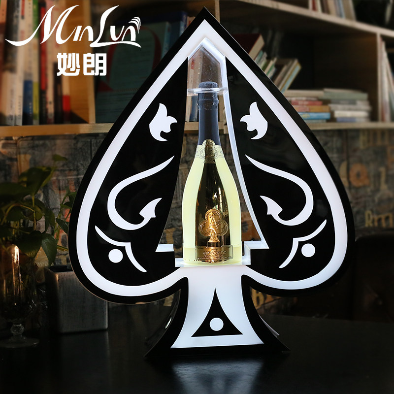 Lightning Tavern Bar Too Red Wine Base Diamond Volume XO Laser Base Creative Spade A