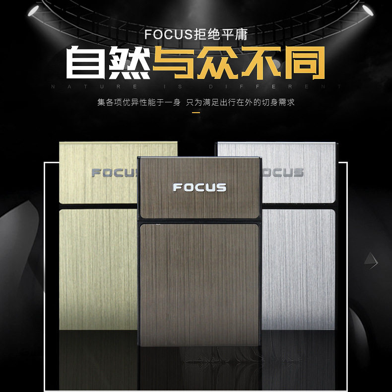 Aluminum Alloy Cigarette Case Creative Magnetic Buckle Cigarette Case Creative Flip Portable Soft Cigarette Case Personality Men's 20 Packs Anti-Pressure