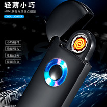 Creative slim usb charging lighter personality metal windproof electronic cigarette lighter for men and women gift custom lettering