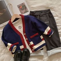 Chen Ma children cardigan 2021 Spring Autumn new male and female Korean color color sweater knitted baby simple coat