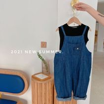 Chen Ma childrens jeans 2021 new summer products for boys and girls lanterns suspenders baby simple denim pants