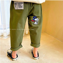 Chen Ma 2021 spring new children cartoon embroidered casual pants boys and girls casual pants pants Korean Haren pants