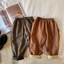 Chen Ma childrens trousers 2021 Spring and Autumn new boys and girls solid color double-sided wear casual pants baby Korean Tide pants