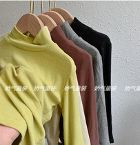 Chen Ma children long sleeve T-shirt 2020 Autumn new products boys and girls solid color base shirt baby elastic half high collar tide T