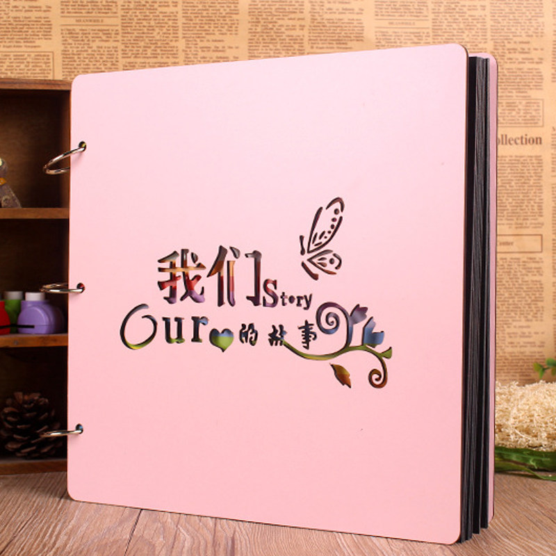 16 inch wooden DIY hand pasted photo album for creative couple collection memorial collection for boys and girls